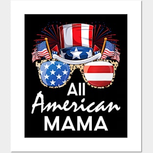 All American Mama 4th of July USA America Flag Sunglasses Posters and Art